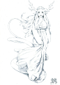 Fantasy concept sketches, Hwan (煥) : Dragon  Girl  & knight concept sketches