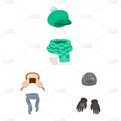 头饰,时尚,式样,图标,分离着色,衣服,热,纺织品,冬天,收集