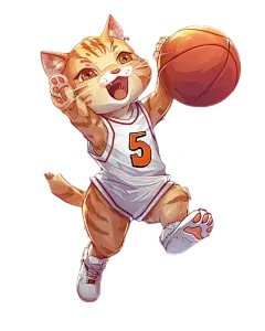 打篮球的猫插画素材打篮球元素
