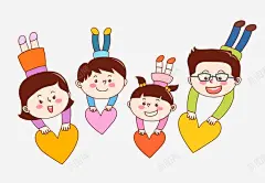 拿着爱心的4口之家 温馨 爱 爱心 融洽 血缘 元素 免抠png 设计图片 免费下载 页面网页 平面电商 创意素材