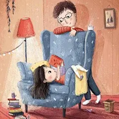 一组可爱系风格创意插画，插画师在小小的纸张上发挥着大大的美好