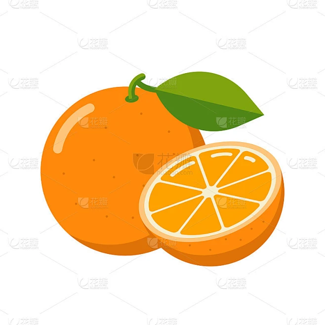 鲜橙水果图标素材-花瓣网