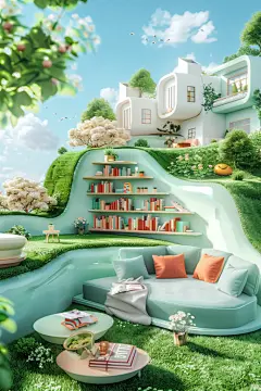 微立体家居电商铺面户外场景