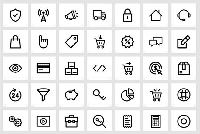 20个电子商务图标免费下载 线条 简约 ...