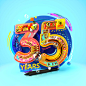 WACOM 35 YEARS : WACOM 35 YEAR ARTWORK AND LOGOTYPE.DESIGNED BY DUSK, ANIMATION BY MITSI