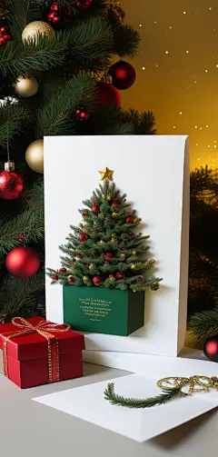 00019-45022978-large-scale scene, indoor, Light yellow paper-cut background, present box, elk, illumination, christmas trees,  crystal ball, co