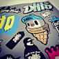 Graffiti ice penguin 'DITTO' Extreme brand character helmet tuning sticker graphicer design. Designed by DOLDOL.  www.graphicer.com.  #Snowboard #skateboard #sk8 #longboard #surf #hiphop #bike #graphicer #mtb  #스노우보드 #롱보드 #그래피커 #디또 #캐릭터 #헬멧 #그래피티 #charact