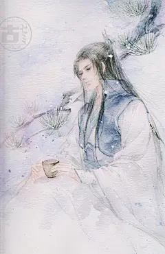 古风手绘插画画集水彩人物上色素材插画绘画彩铅教程青梅XF155-淘宝网