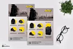 【源文件下载】 时尚运动登山男士服装产品促销海报设计画册模板