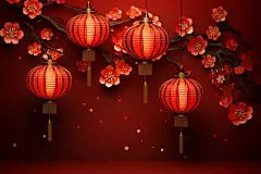 新春大吉新年春节喜庆氛围感背景图