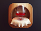 Glass 3d icon design drink restaurant wine glass ios icon webshocker