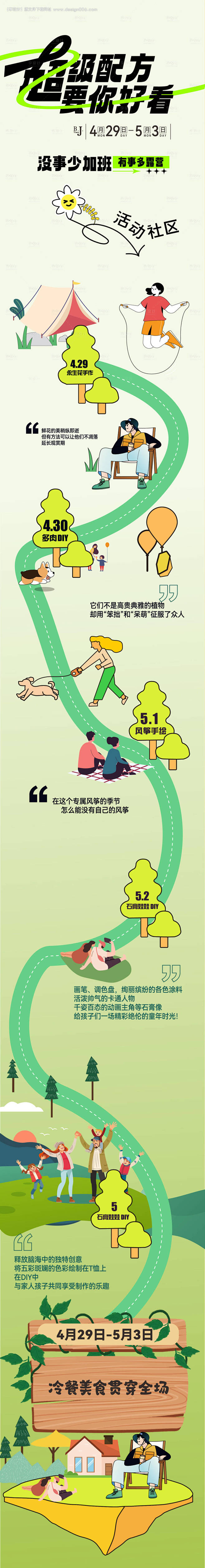 春天活动流程推文长图海报--源文件下载