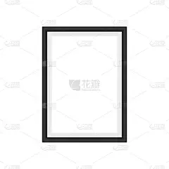 真实的黑色框架孤立在灰色背景。非常适合你的演讲。矢量插图。