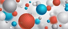 逼真的点球矢量插图，抽象的背景与美丽的球与点和景深效果，3D球设计概念艺术。