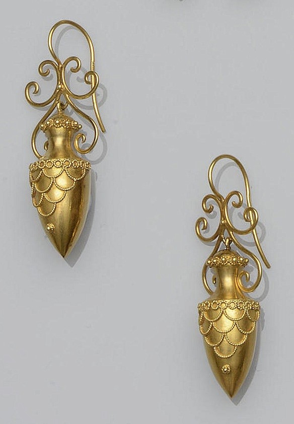 Victorian earrings, ...