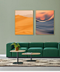 轻奢装饰画现代简约北欧客厅沙发背景墙壁画橙色沙漠风景玄关挂画-淘宝网