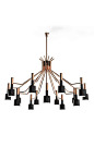 Ella 15 or 6 fills any space with vintage elegance. This unique ceiling lamp handmade in brass and with lampshades in aluminium, is suitable for any living room or dining room. A style icon of the fifties and sixties.