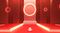 ls7623_Red_background_orange_light_strip_red_arrow_sign_on_the__d6bcaf76-e0d9-4ff2-80e7-10b9b9dca365