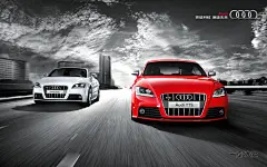 进口奥迪汽车红白颜色tts_coupe高清晰桌面壁纸欣赏封面大图