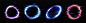 Neon glowing circle frame with glitch effect