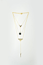 土耳其原创设计师Ebru 铜吊坠几何天然黑玛瑙多层百变长短项链-淘宝网