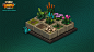 Garden tiles and plants