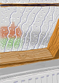大卫霍克尼：在工作室窗口下雨（2009年）。