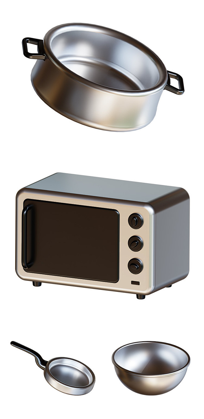 金属3D不锈钢材质厨具用品微波炉碗元素P...