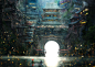 General 1920x1358 digital art artwork city China lake fantasy art Shoichi Sugano