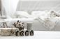 A cozy composition with details of the interior decor and the decorative word home.