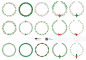 [美工云]-Christmas-wreath手绘矢量圣诞花纹边框矢量素材下载_PNG：
