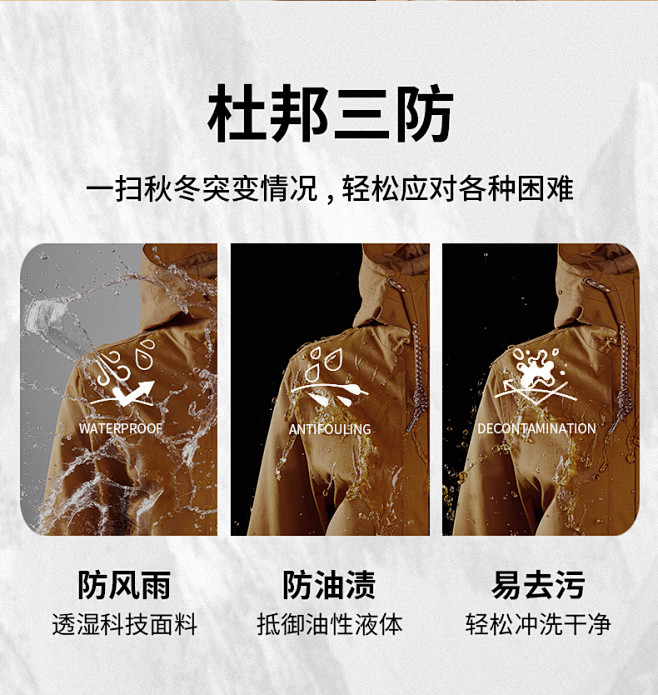 Jeep吉普户外防水保暖羽绒冲锋衣女三合...