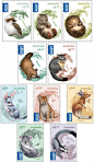 继2009年发行了5张澳洲动物宝宝邮票后，2013年4月又发行了5张。（笑翠鸟，袋熊，针鼹，鸭嘴兽，负鼠）