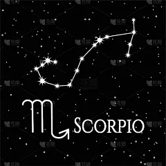 天蝎座，黄道星座。图案为您的包装，织物和产品装饰。矢量图