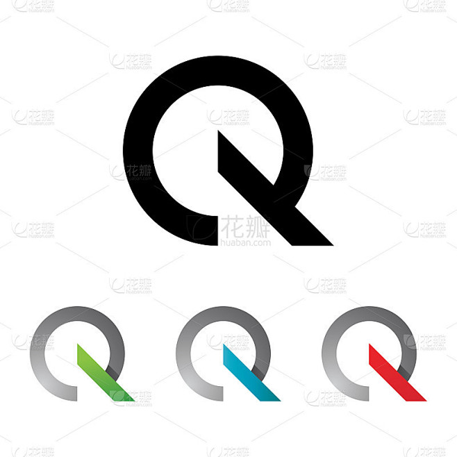 字母Q标志图标设计模板“t”