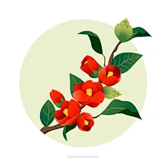 春季鲜花插图插画手绘元素_Ai文件：