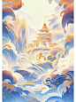 ai绘画丨国潮系列建筑祥云氛围感插画附咒语_9_插画师轻衣HOPE_来自小红书网页版