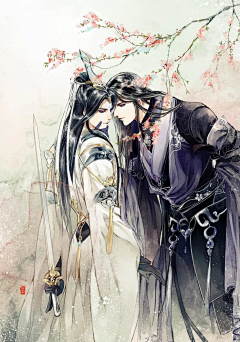 仟茜匀韵采集到二哈和他的白猫师尊(皓衣行)同人插画 漫画