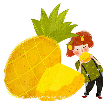 菠萝菠萝蜜-mukezi__涂鸦王国插画
