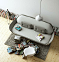 messy reading corner, but loving the idea of the books lined against the wall on the floor