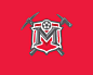 MinerosZacatecas足球队 足球队 矿工 榔头 铁锤 锤子 盾牌 M字母 商标设计  图标 图形 标志 logo 国外 外国 国内 品牌 设计 创意 欣赏
