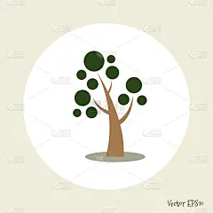 抽象的树。矢量图
