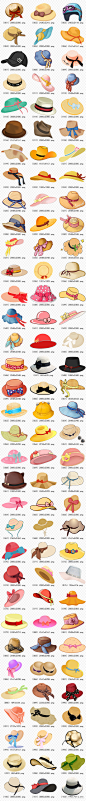 230款卡通帽子手绘帽子卡通太阳帽绅士帽沙滩帽PNG免扣素材_PNG素材_素材下载-乐分享素材网