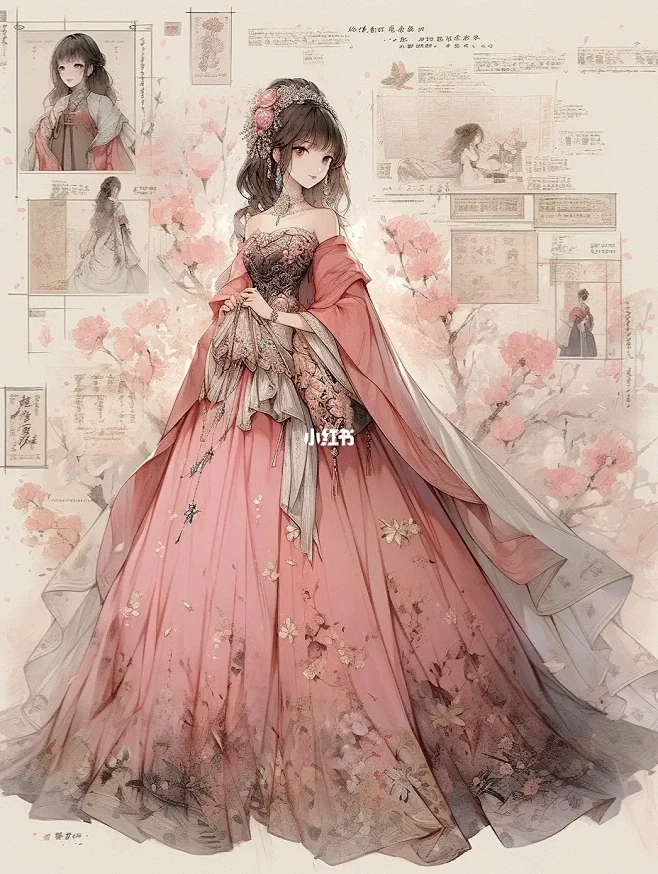 国风汉元素礼服裙｜粉色系！-花瓣网