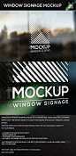 Window Signage MockUp 创意窗户标志广告设计展示模型素材模板-淘宝网