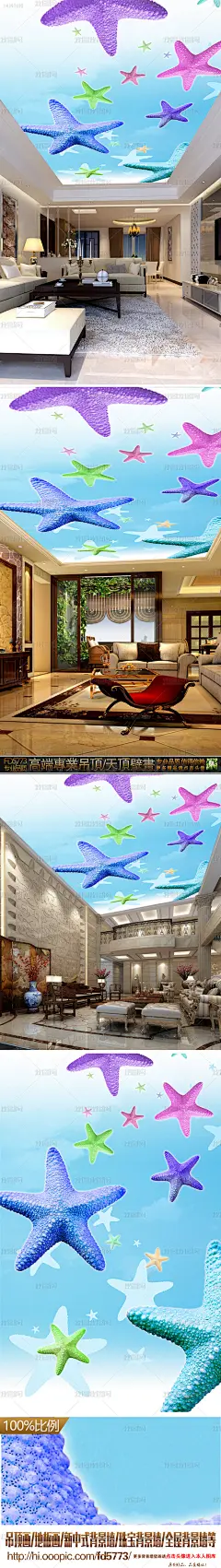 海星吊顶天顶壁画