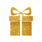 金色几何金箔礼物盒元素