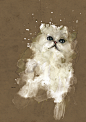 FLORIAN 牛皮纸上的颓废霸气动物肖像手绘插画[8P]D-美术插画
