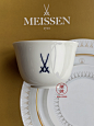 德国 MEISSEN 梅森瓷器 纯白系列 蓝色双剑 茶杯 品茗单杯-tmall.com天猫