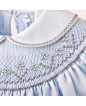 I love this plate done with the grey-over-blue. And the featherstitched collar!